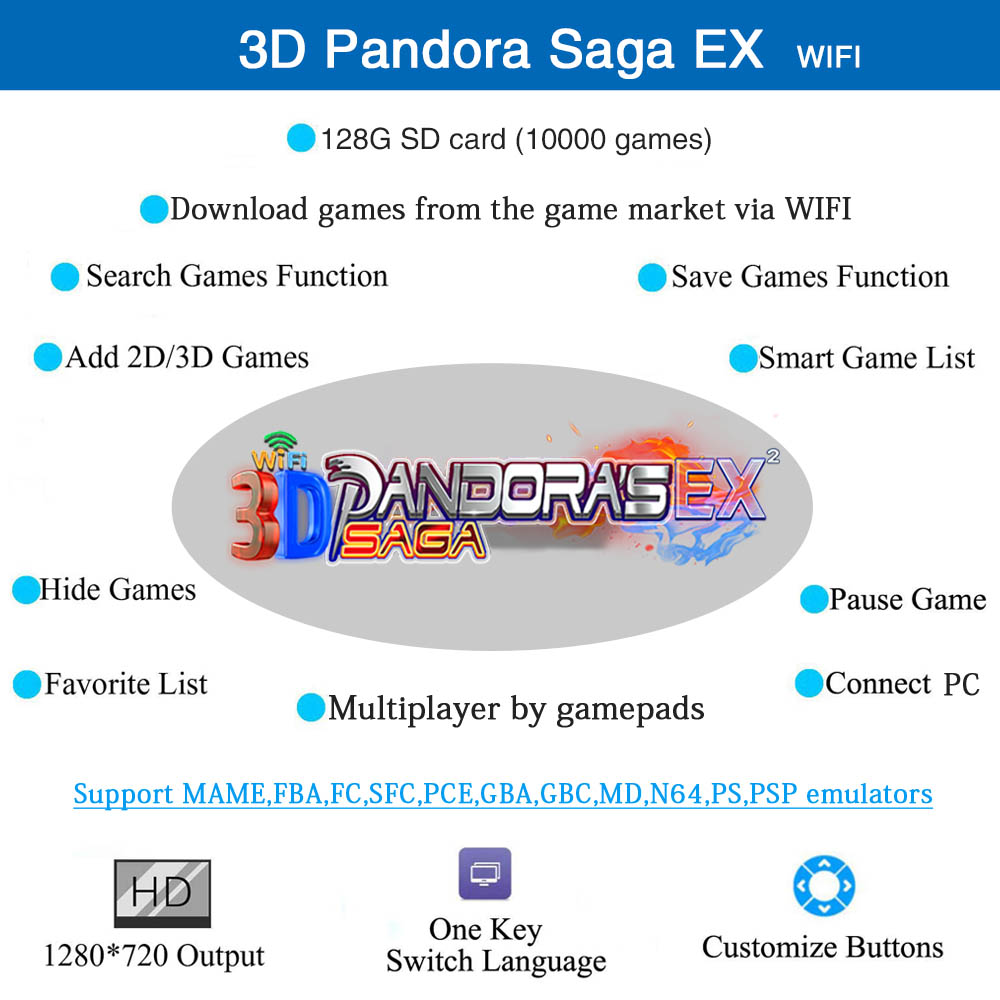 128GB 3D Pandora Saga EX2 Arca - Trackball Controller Arcade บทวิจารณ์และราคา